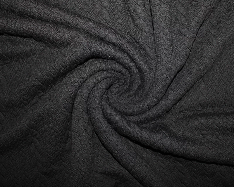 Black Cable Knit Fabric