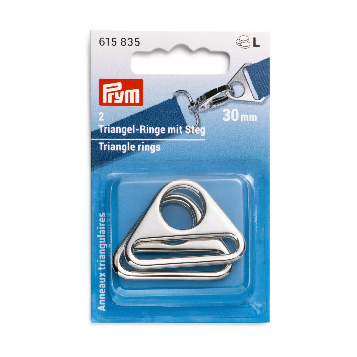 Triangle rings 30mm silv-col. 2pc