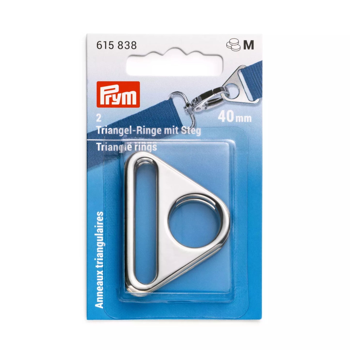 Triangle rings 40mm silv-col. 2pc