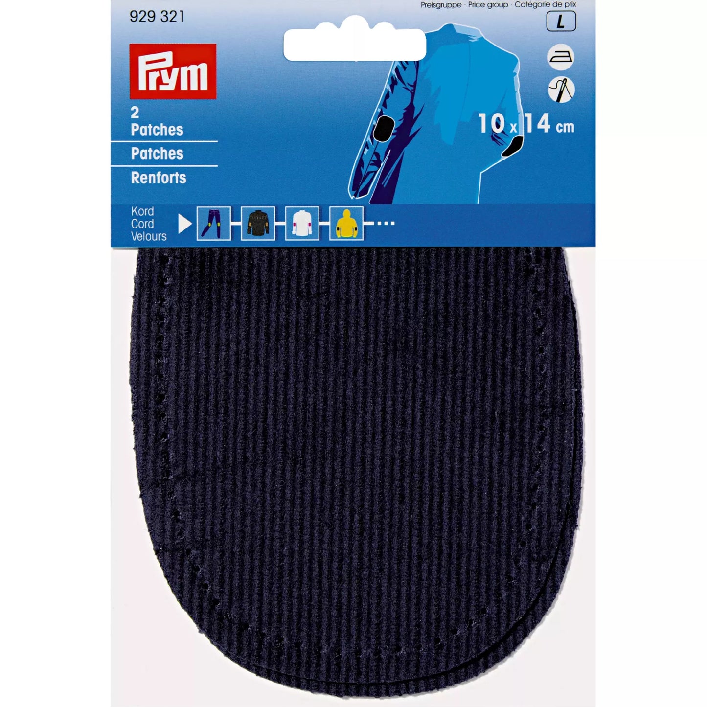 Patches Cord for ironing 10 x 14 cm navy blue