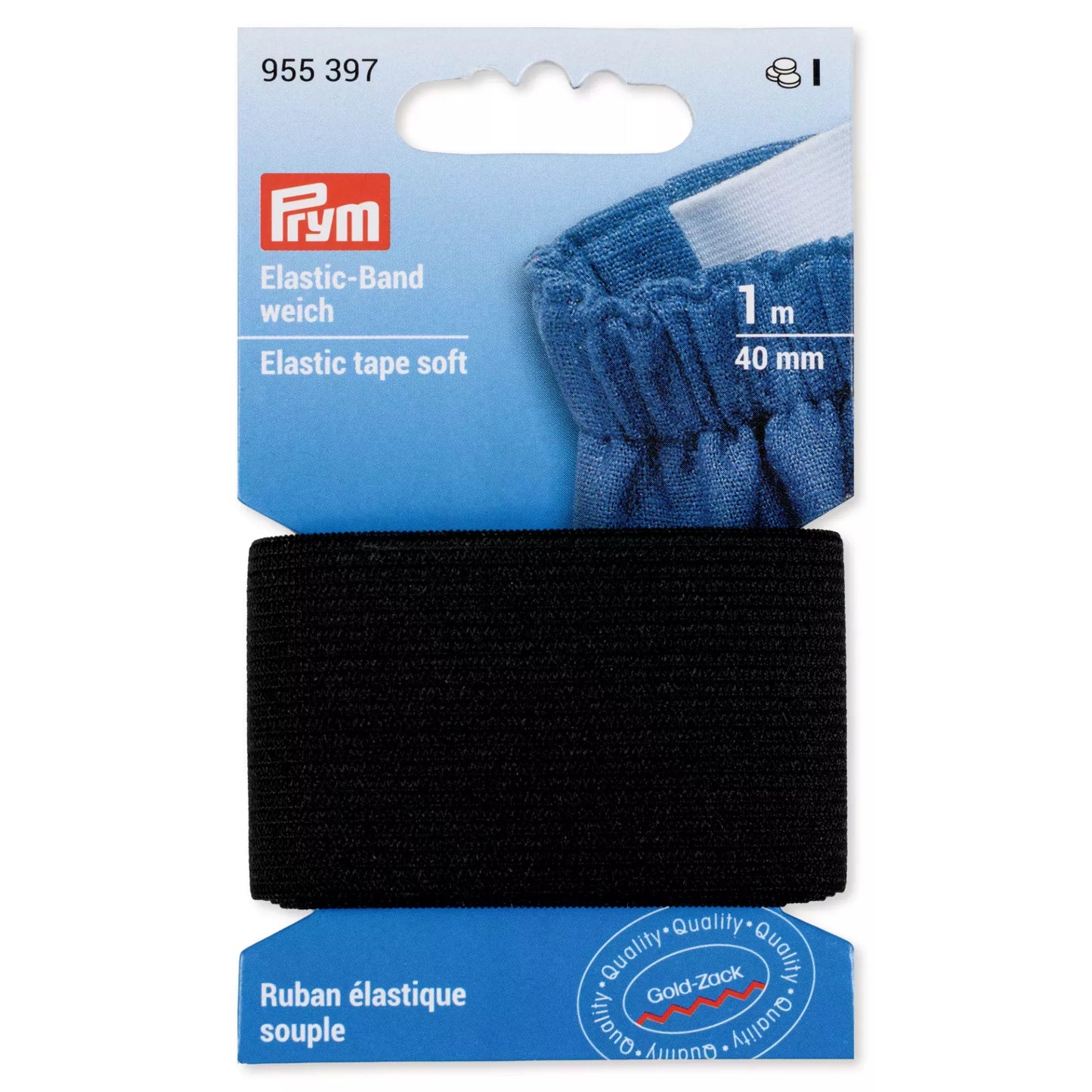 Elastic tape soft 40 mm black