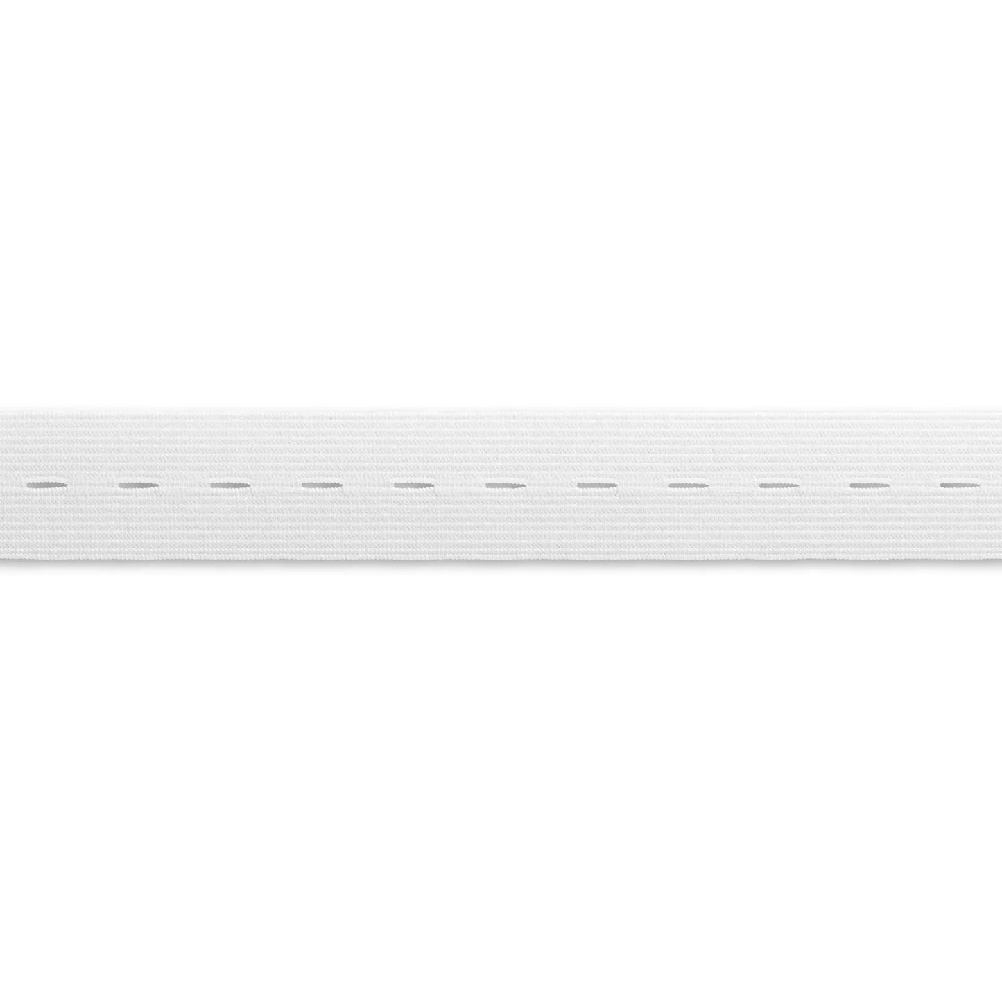 Buttonhole Elastic smooth tape woven 18 mm white