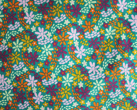 Colourful Flowers French Terry