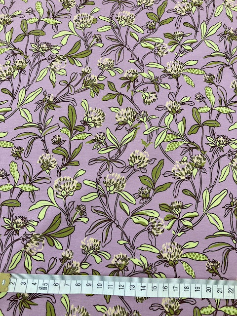 Wild Flowers Cotton Jersey - Colour: Violet image 1