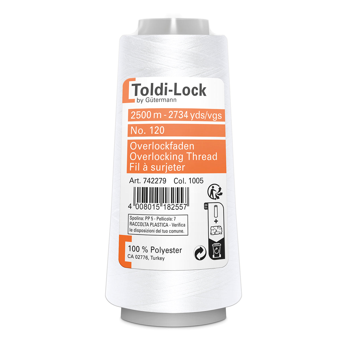 Toldi-Lock Overlocking Thread: 2500m - White
