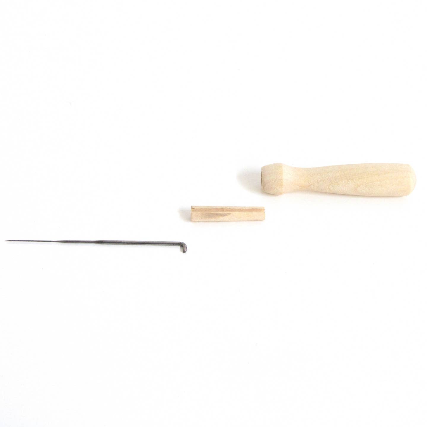 Needle felt wooden needle holder