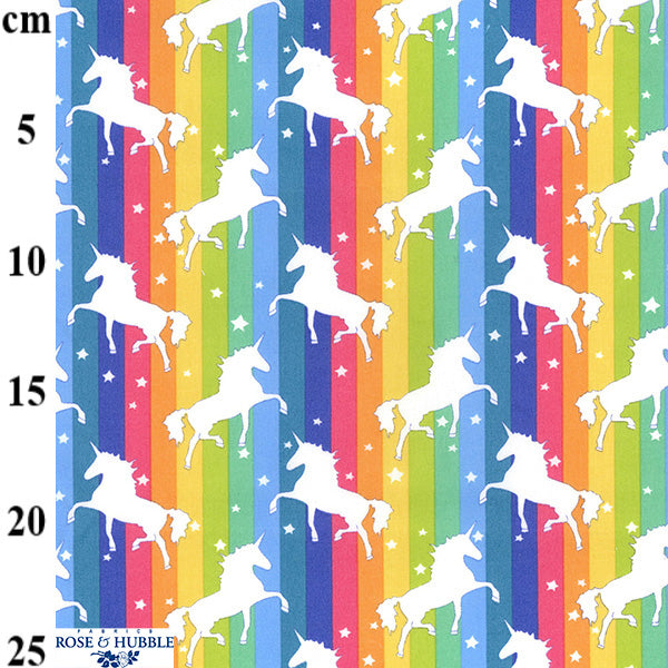 Rainbow Unicorns Cotton Poplin