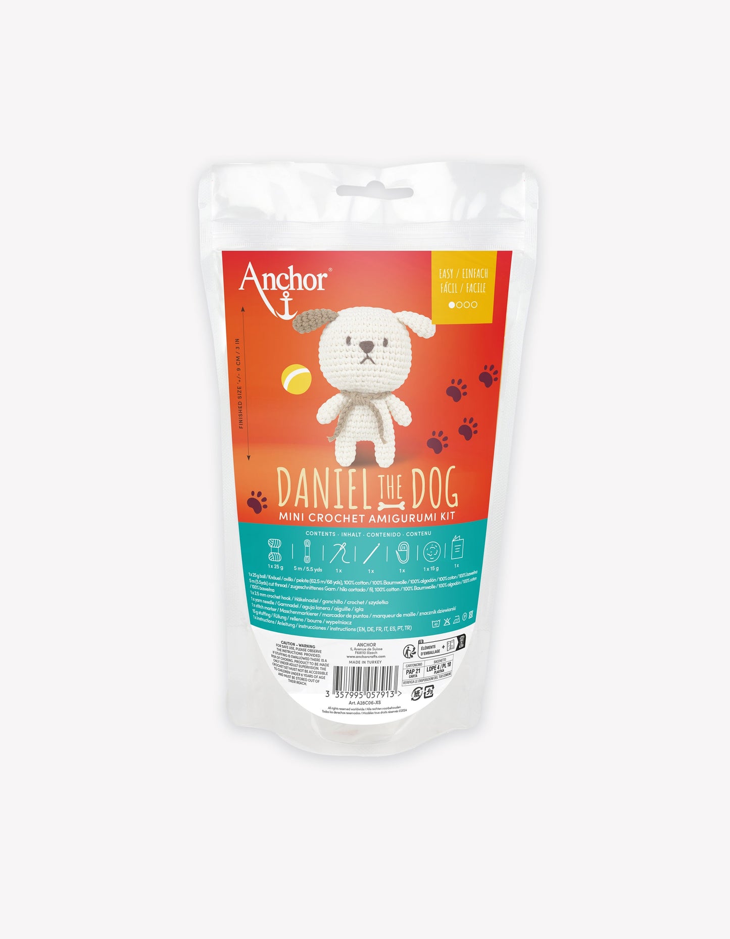 Anchor Daniel the Dog Mini Amigurumi Crochet Kit