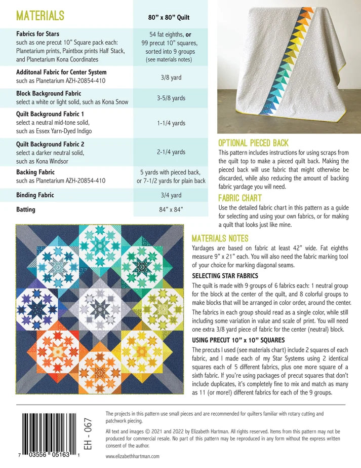Elizabeth Hartman Pattern Star Systems Colour Wheel Quilt