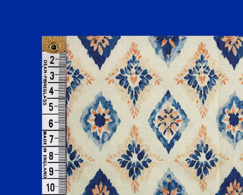 Linen Mix Tile Motif