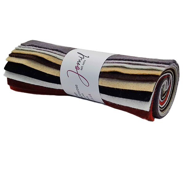 Wool Felt Blend Roll - browns and greys