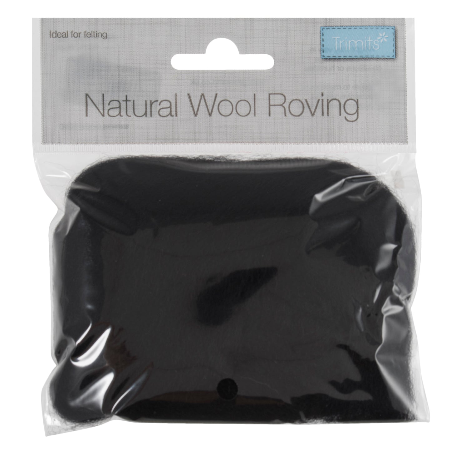 Trimits wool roving in black 10g pack
