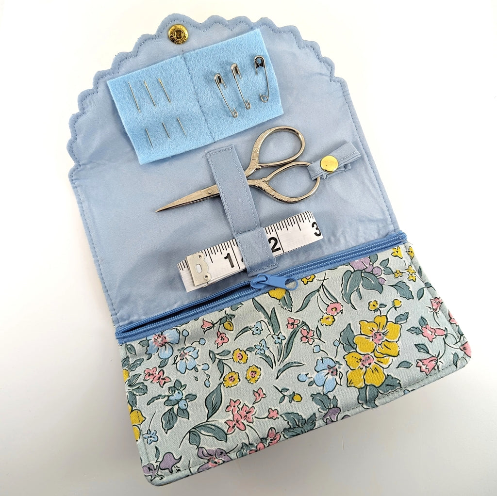 Liberty Sewing Roll – Floral Joy pale blue