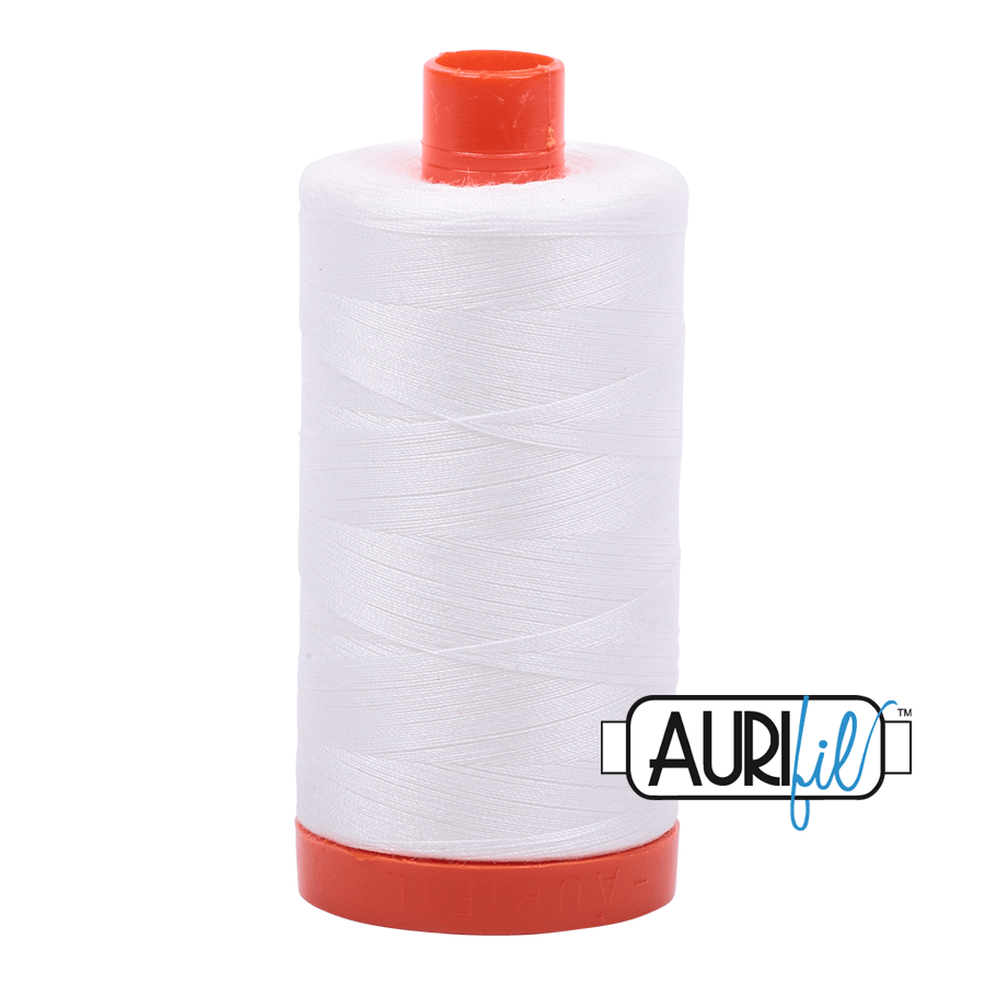 Aurifil Cotton Thread - 50's Weight - 1300 metres - Natural White (2021)
