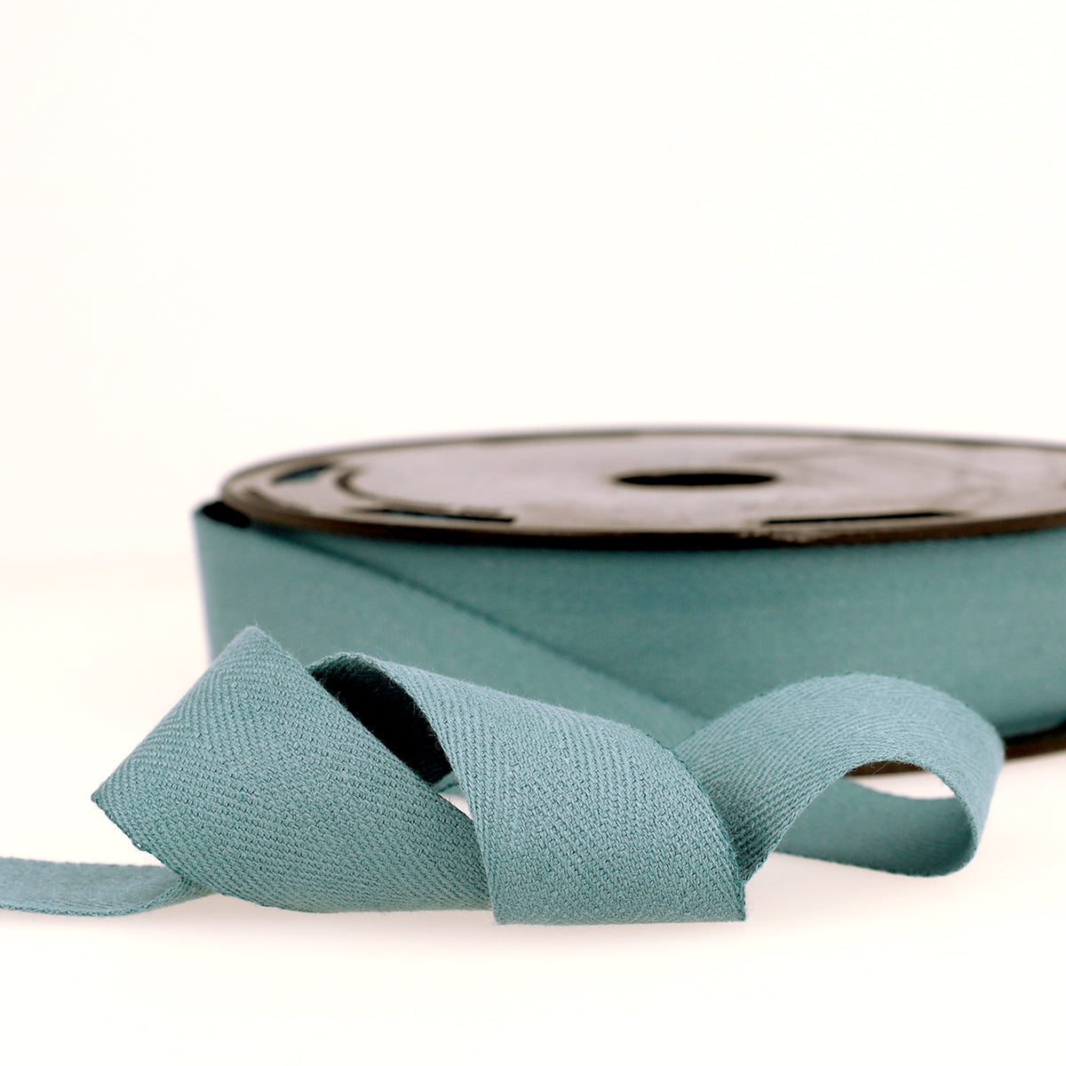 Stephanoise mineral blue cotton twill tape, 11mm wide, sold per metre