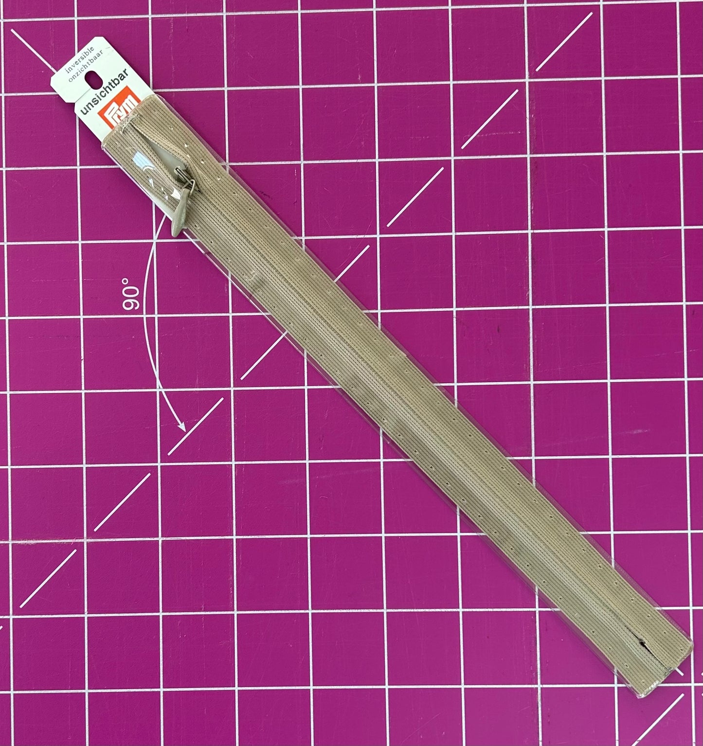 Prym Invisible Zip - Closed end Putty 60cm