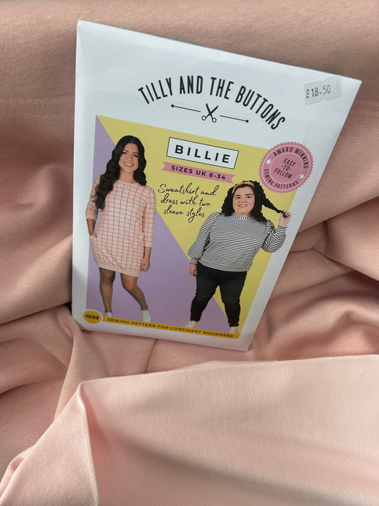 Billie Sweatshirt/dress Kit - Pink All you need included to sew a Billie sweatshirt dress on a sewing machine