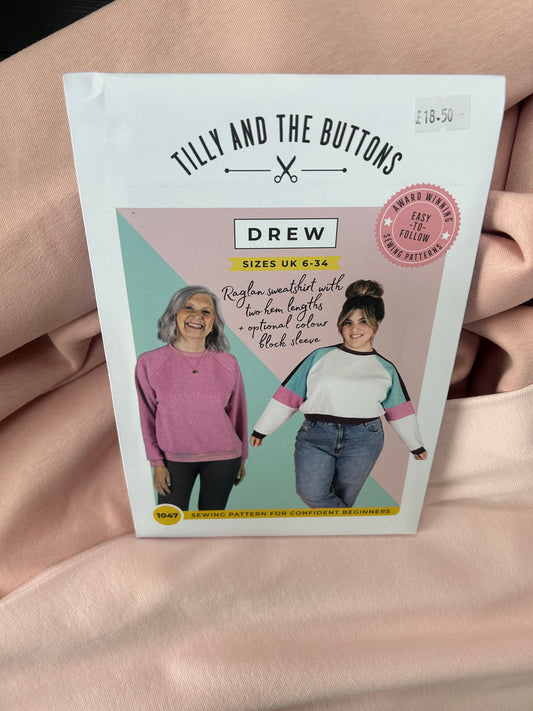 Drew Sweatshirt Kit Pink - everything you need to make a sweatshirt on a sewing machine