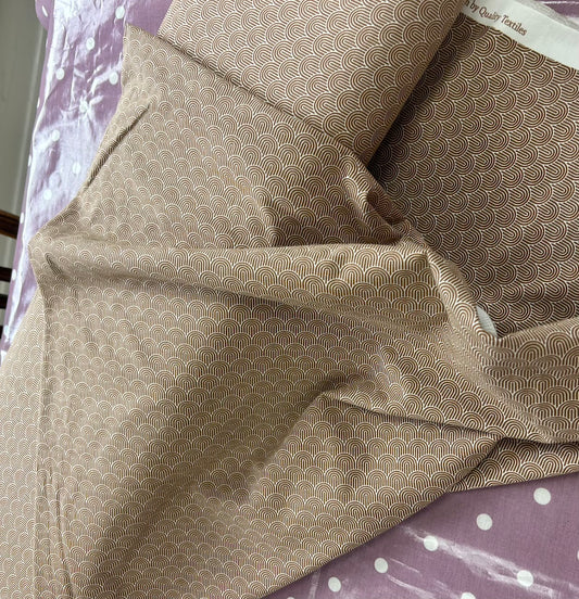 Beige 1920s inspired fan print - Organic Cotton Jersey
