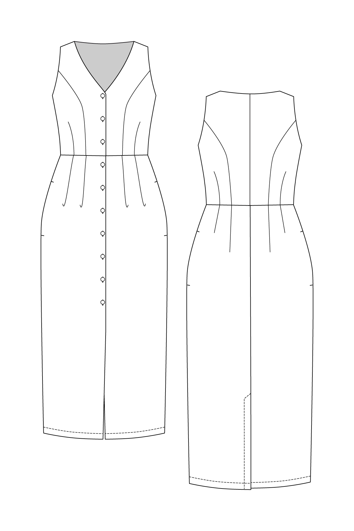 ASTERI button down dress & vest