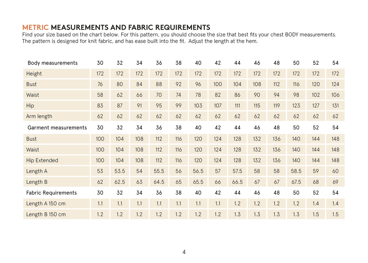 Boxy Raglan metric measurements