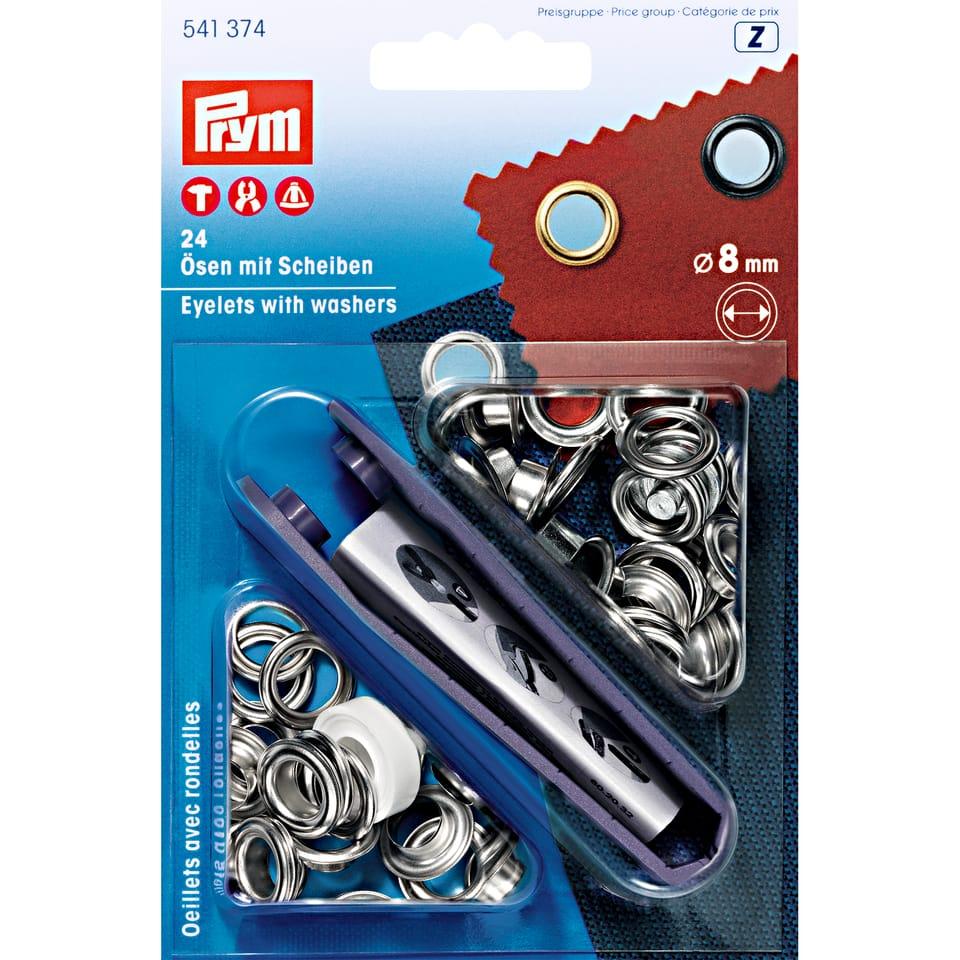 Prym Eyelets and washers 8.0mm silver-coloured