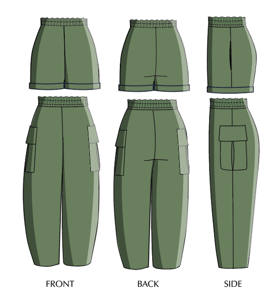 Tyto Pants line drawing