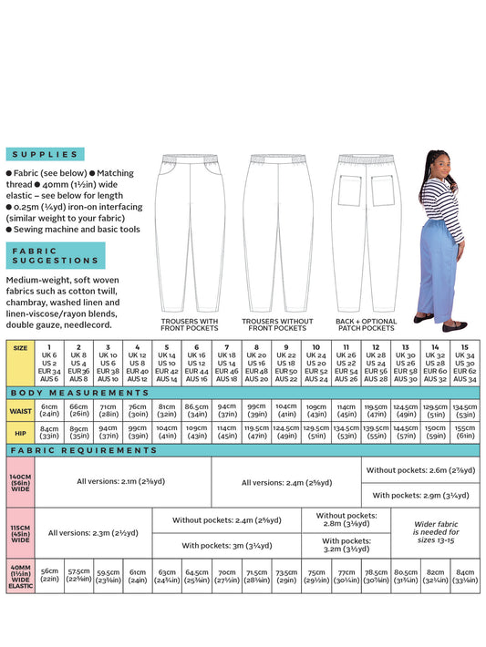Winnie Trousers by Tilly and the Buttons