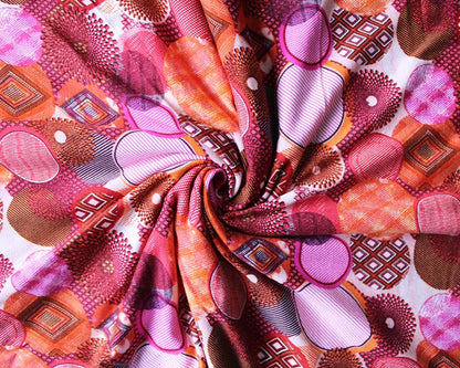 Coral Viscose Jersey Print - Graphic