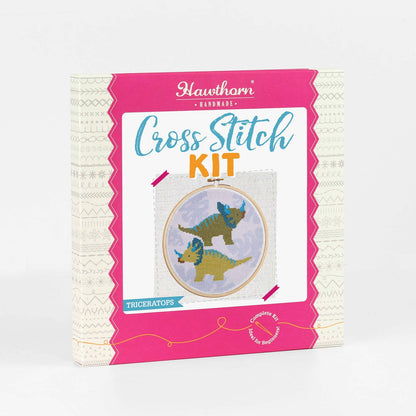Triceratops cross stitch kit