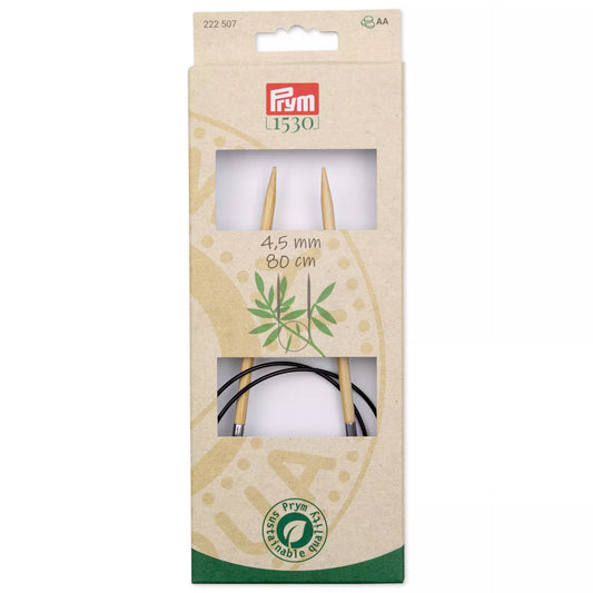 Circular Knitting Pins BAMBOO  80 cm 4.50 mm