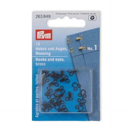 Hooks and Eyes brass 1 black