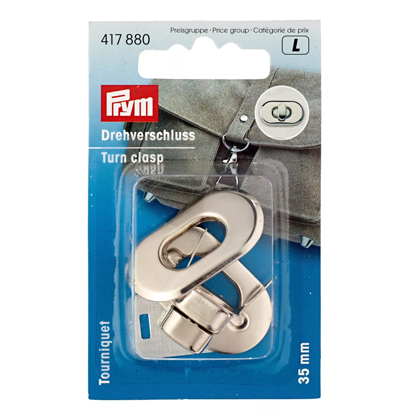 Prym Turn Clasp for Bags – Silver-Coloured