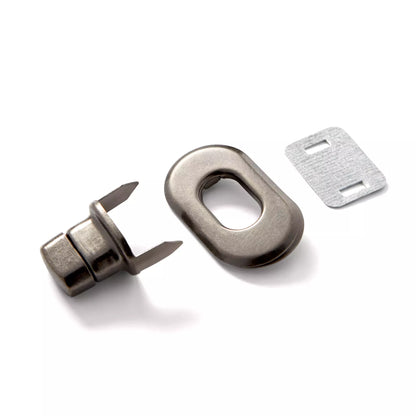 Turn clasp for bags, antique silver