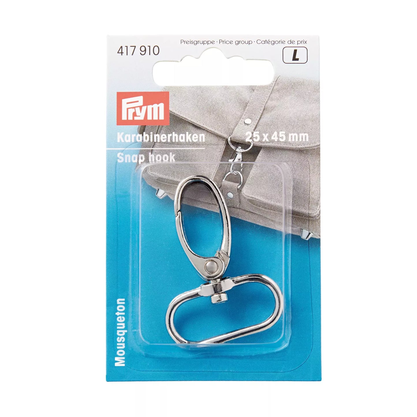 Snap hook 25 mm silver