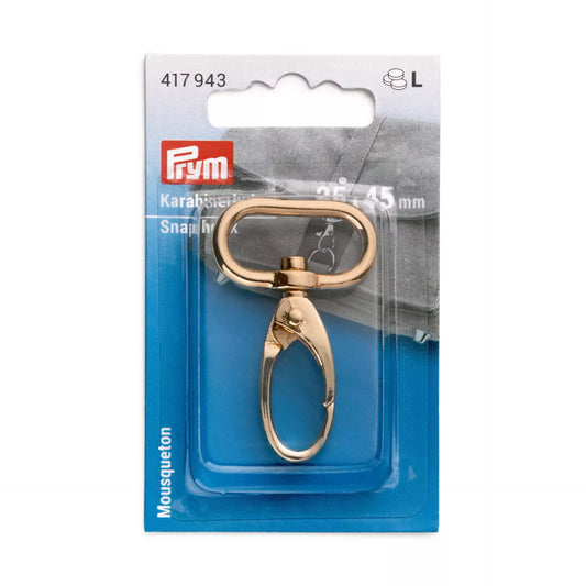 Snap hook 25x45mm new gold