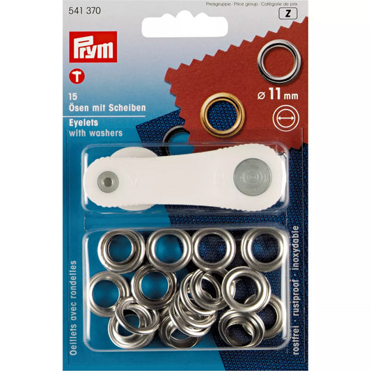 Eyelets and Washers brass  11.0 mm silver col