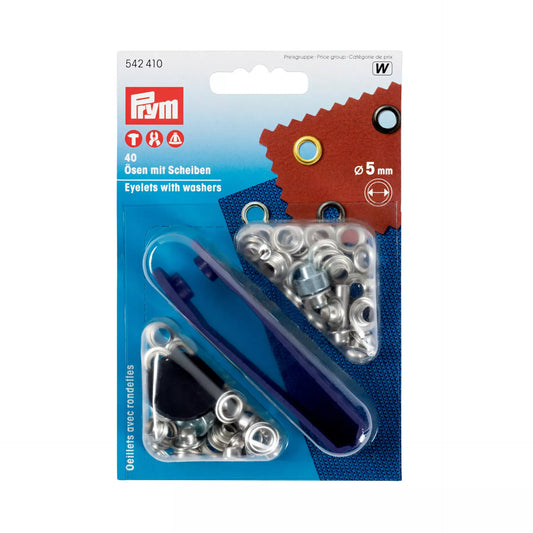 Eyelets and Washers brass  5.0 mm silver col