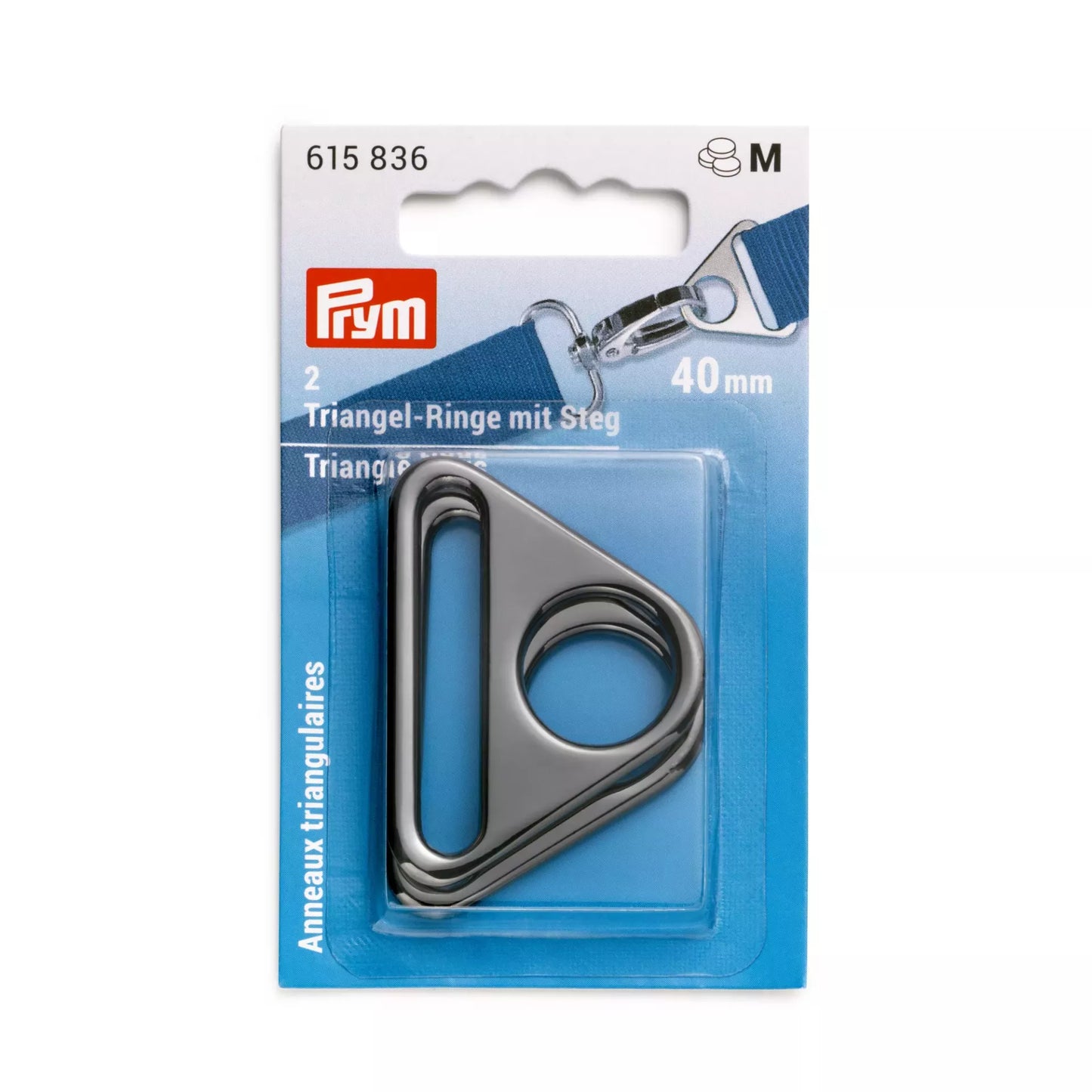 Triangle rings 40mm gunmetal 2pc