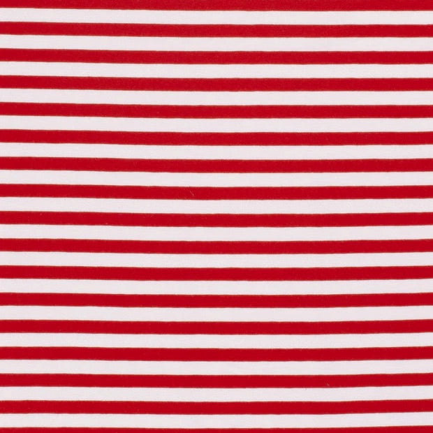 Red Yarn Dyed Jersey Stripe