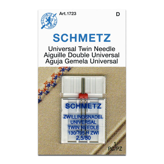 Schmetz Universal Needle 130/705H twin needle 2.5mm 80 