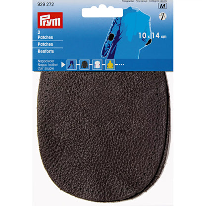 Patches nappa leather for sewing on 10 x 14 cm dark brown