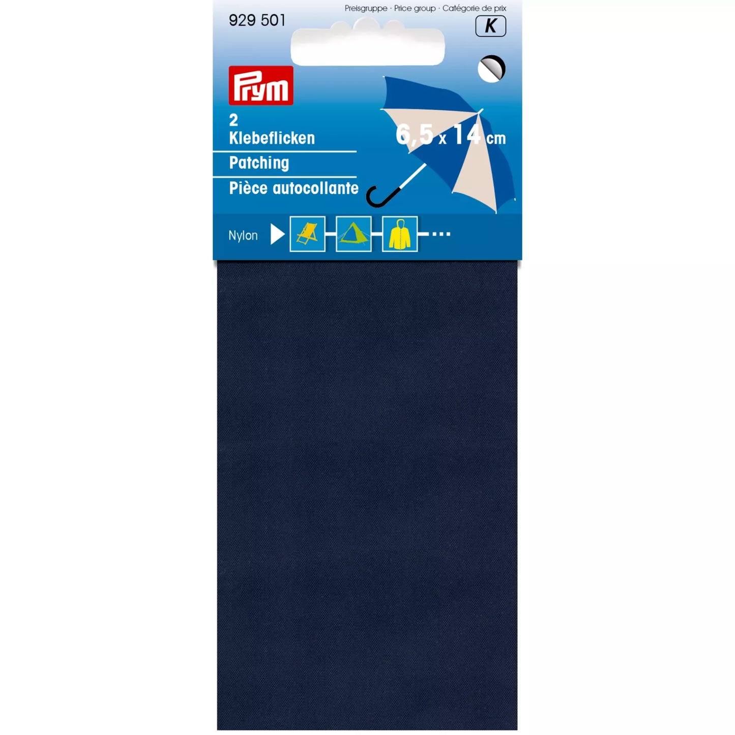Patching nylon adhes. 6.5 x 14 cm navy blue