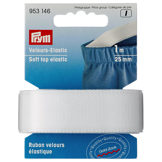 Soft top elastic 25 mm white