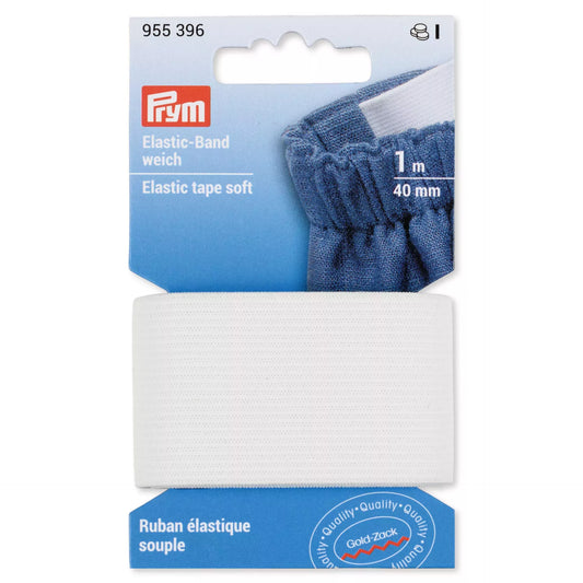 Elastic tape soft 40 mm white
