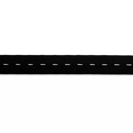 Buttonhole Elastic smooth tape woven 18 mm black