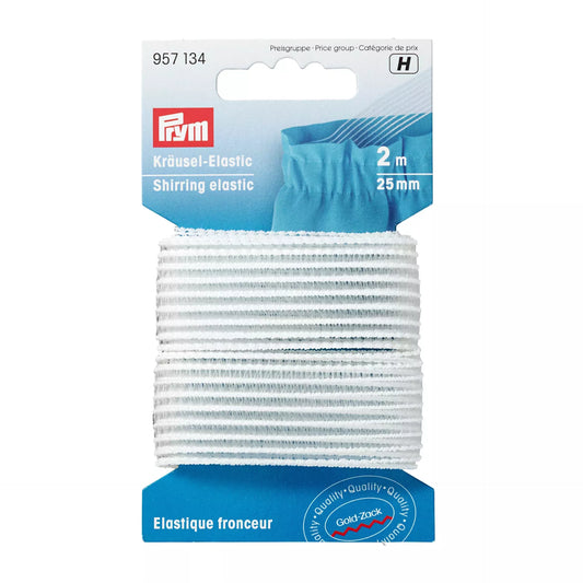 Shirring Elastic 25 mm white