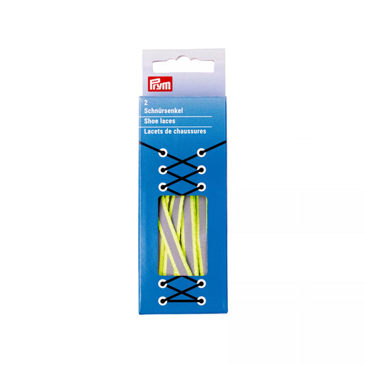 Flat laces reflect.8mm 120cm yellow/silver
