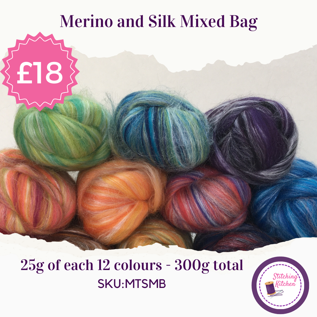 Merino and Silk Blends - Mixed Bag 300g total