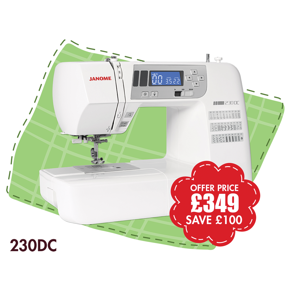 Janome 230DC Computerised Sewing Machine with 30 stitches including 3 styles of 1 Step Button Hole ***Sale Save £100 ***